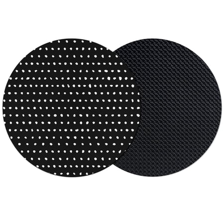 Black Coasters Set of 2 Absorbent Coasters for Drinks Abstract White Polka Dot Geometric Modern Art Coaster for Desk Coffee Table Protection Home Decor House Warming Gifts 4