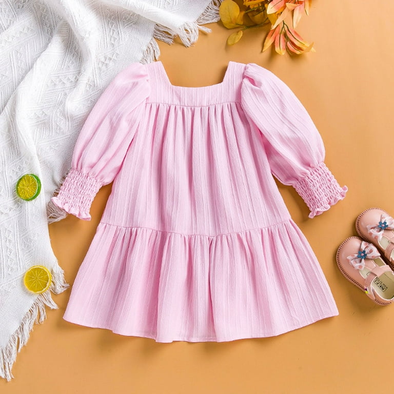 Leey-World Birthday Outfit Girl Donut Birthday Girl Dress Peter Pan Collar  Dresses Toddler Little Girls Smocked Clothes Dresses for Baby Girl(Pink,6-9  Months) - Walmart.com
