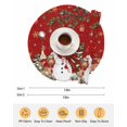 thumbnail image 6 of 13 Inch Round Placemats Set of 4, Red Christmas Snowman Non Slip Heat Insulation PP Table Mats, Xmas Snowflake Elk Tree Balls Washable Place Mats for Kitchen Dining Party Table Decor, 6 of 7