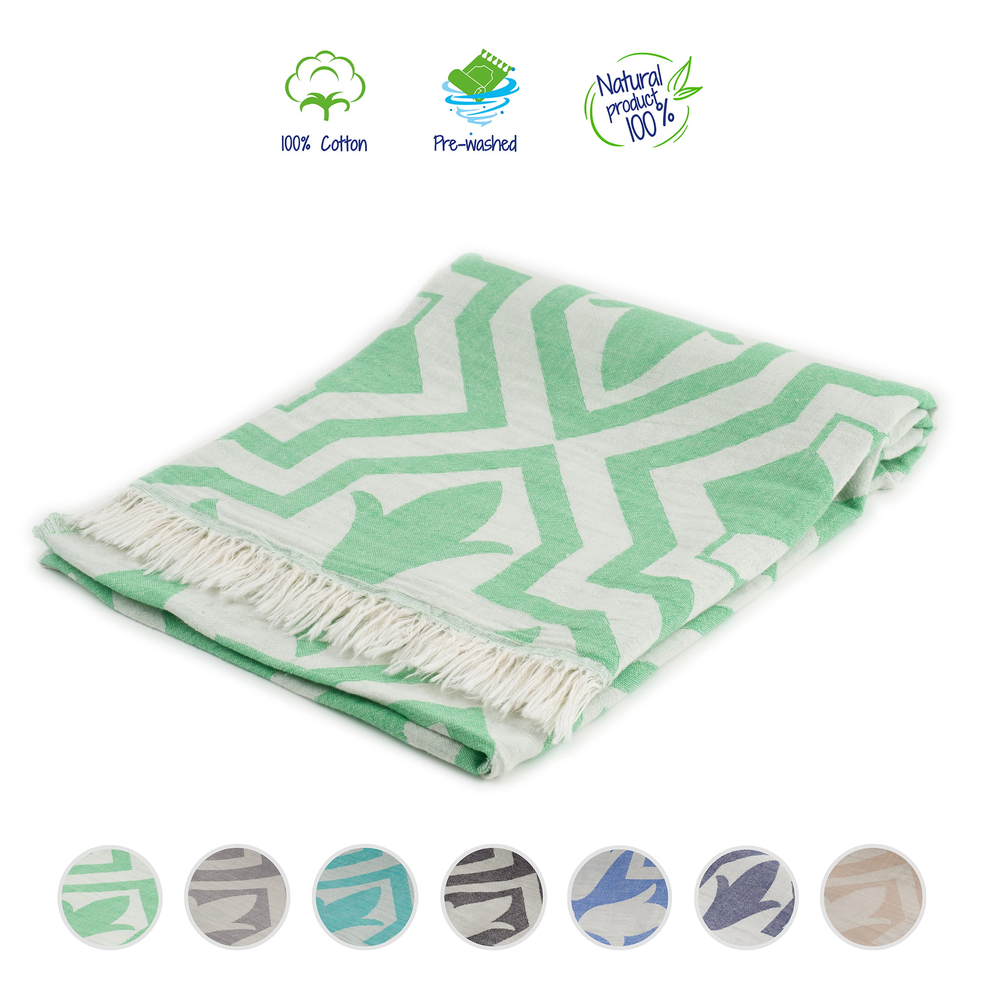 Hammam Spa 100% Cotton Original Turkish Beach Towel Bath Towel Gym Eco-Friendly Cozy Herringbone Pre-Washed Peshtemal Pool