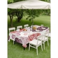 thumbnail image 3 of Outdoor Tablecloth with Umbrella Hole and Zipper, Red Ombre Spring Floral Rectangle Table Cloth 60x120 Inch Waterproof Tablecloth, Summer Botanical Flowers Picnic Table Cover for Patio Camping, 3 of 7