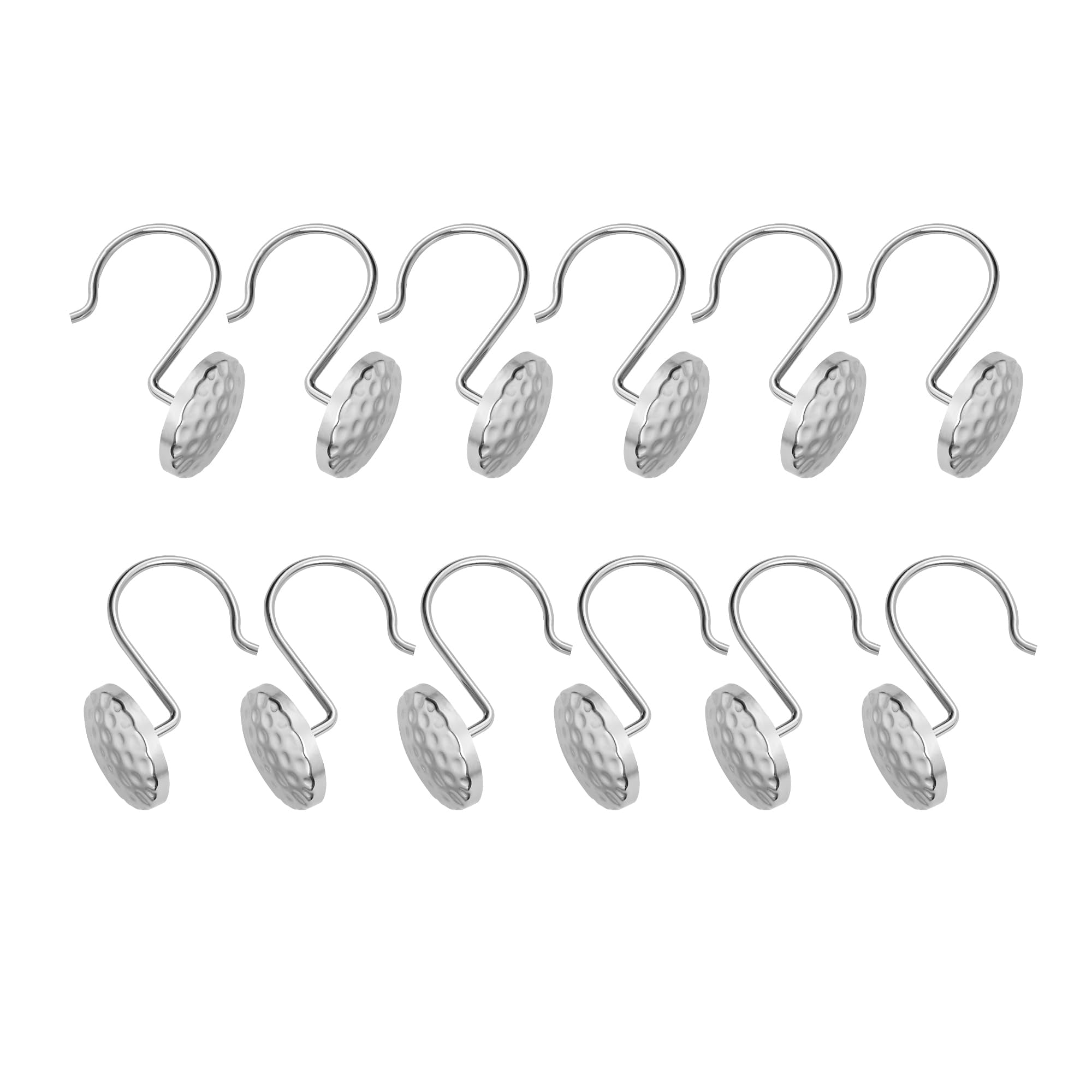 Utopia Alley Shower Rings Hooks, Shower Curtain Rings Hooks for Bathroom, Rust Resistant Shower Curtain Hooks Rings, Set of 12, Chrome
