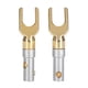 thumbnail image 2 of Bloqueo de doble tornillo conector de cable de altavoz diámetro en U de 84 mm/03 pulgadas conector de altavoz sin soldadura de plata barra de uso profesional, 2 of 8