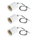 thumbnail image 1 of 3X E27 Base de Tornillo de Ceramica Adaptador Sosteendor de Enchufe de Lampara Bombilla Luz LED Redonda Portalamparas de Metal con Alambre Blanco, 1 of 5