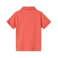 thumbnail image 2 of LittleSpring 2T Pique Polo Shirts for Boys Short Sleeve Golf Shirt Toddler Girl School Uniform Tops Orange Pink, 2 of 6