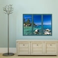 thumbnail image 3 of IDEA4WALL Wall Murals for Bedroom Fake Window Beach Blue Window Removable Wallpaper Peel and Stick Wall Stickers - 24x32 inches, 3 of 4