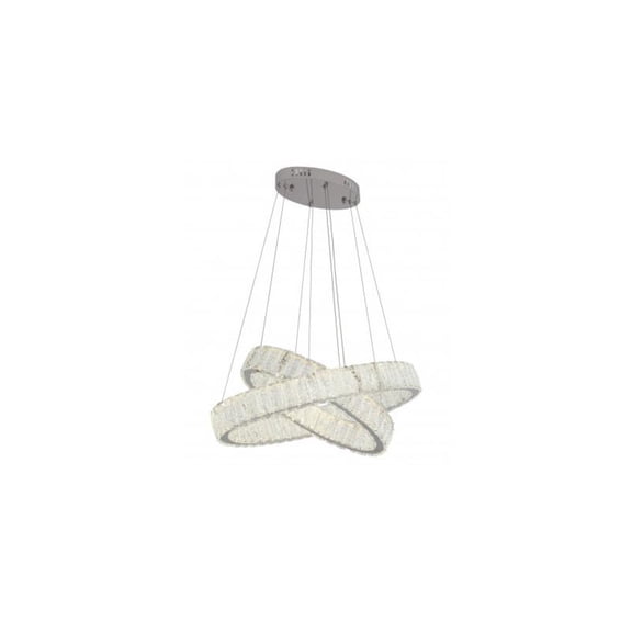 Bethel International LED Chandelier Chrome Stainless Steel & Crystal