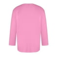 thumbnail image 4 of hlysgo Mens 3/4 Sleeve Shirts Sport Tops for Men Casual Solid Color Crewneck Tshirts Big and Tall Three Quarter Length Sleeve Going Out Basic Tee Pink M, 4 of 4