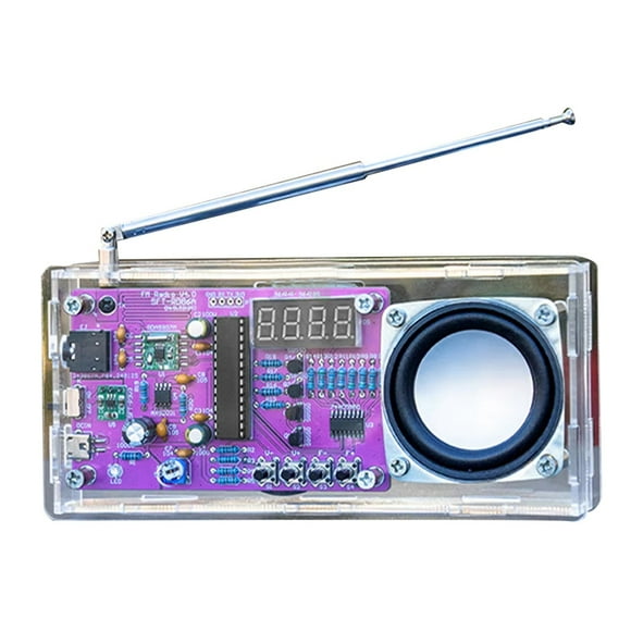 DIY FM Radio Kit Electronic Digital Tube Display Radio Single Chip Computer Learning Assembly Parts 87.5MHz-108MHZ,1 x DIY FM radio kit,Photo Color