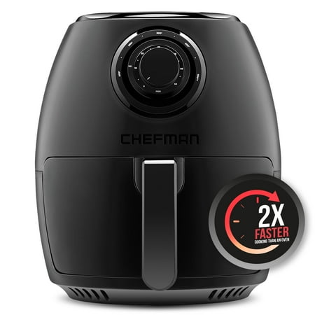 

TurboFry Analog Air Fryer with Dual Control 3.6 Quart Matte Black