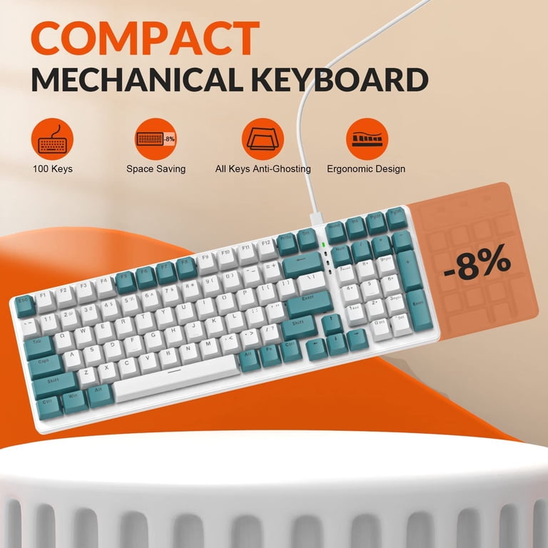 K3 Clavier Mécanique Gaming Ultra-Compact Mini 98 Touches Filaire Type K3 Clavier Mécanique Gaming Ultra-Compact Mini 98 Touches Filaire Type