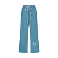 thumbnail image 4 of Pantalon Long pour Femmes à Taille Élastique avec Poches Décontractées, Imprimé, 4 of 4