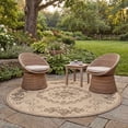 thumbnail image 3 of Safavieh Courtyard Elena Oriental Indoor/Outdoor Area Rug, Natural/Brown, 5'3" x 5'3" Round, 3 of 8