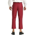 thumbnail image 3 of INSPIRE CHIC Men's Cropped Dress Pants Flat Front Ankle-Length Trousers 28 Burgundy, 3 of 7