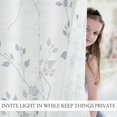 thumbnail image 4 of Cortinas Beauoop de lino semitransparente con estampado floral, 214 cm de alto, 2 paneles, color gris, 4 of 7