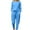 Sky Blue, variant on Fashion Plus Size 2 Picec of Sets for Womens Long Sleeve Blouse +Loose Pants Sets