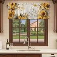 thumbnail image 6 of 2 Pack Farmhouse Sunflower Valances for Windows Bedroom Living Room Window Treatments, Vintage Daisy Butterflies Rustic Burlap Rod Pocket Valance Drapes Short Kitchen Curtains Over Sink 60"x18", 6 of 8