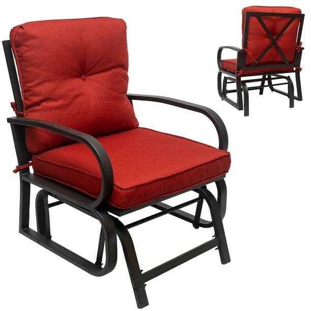 Outdoor Swing Glider Rocking Chair Patio Porch Garden Seating Steel Frame Set With Cushion Com Outdoor Swing Glider Rocking Chair, Outdoor Glider Patio Set