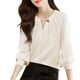 thumbnail image 2 of Conjuntos de trabajo para mujer,Blusa plisada con cuello en V para mujer, manga corta, poliéster, informal, estampada, para uso diario, sopatenor, 2 of 6