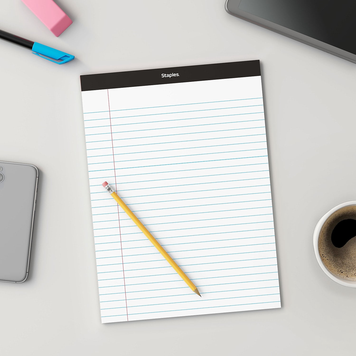 Staples Notepads 8.25" x 11.75" Wide White 50 Sh./Pad 72 Pads/PK TR57339CT