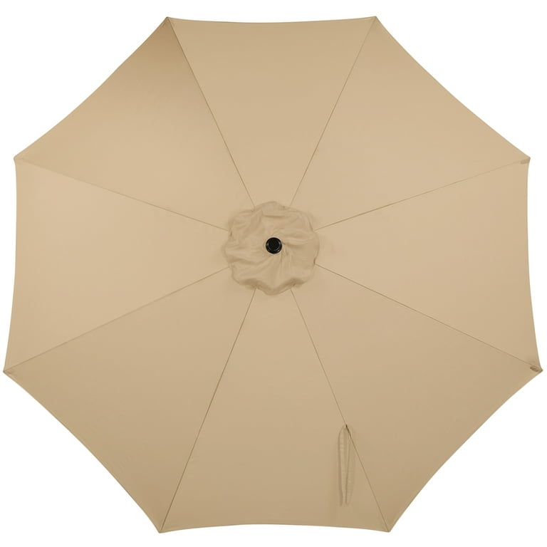 Yaheetech 9FT 8 Ribs Patio Umbrella W/ Push Button Tilt and Crank for  Outdoor, Tan