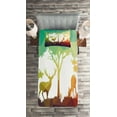 thumbnail image 2 of Ambesonne Wildlife Quilted Coverlet 2 Pcs, Desert Hunter Graphic, Twin Size, Multicolor, 2 of 2