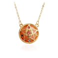 thumbnail image 1 of Collar Con Colgante De Gema De Cristal Rosa Con Incrustaciones De Oro Amarillo De 18 Quilates Para Mujer, 1 of 4