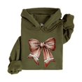 thumbnail image 3 of Football Coquette Bow Hoodie for Women & Teens Game Day Sweatshirt, Army Green Hoodie, XL, 3 of 8