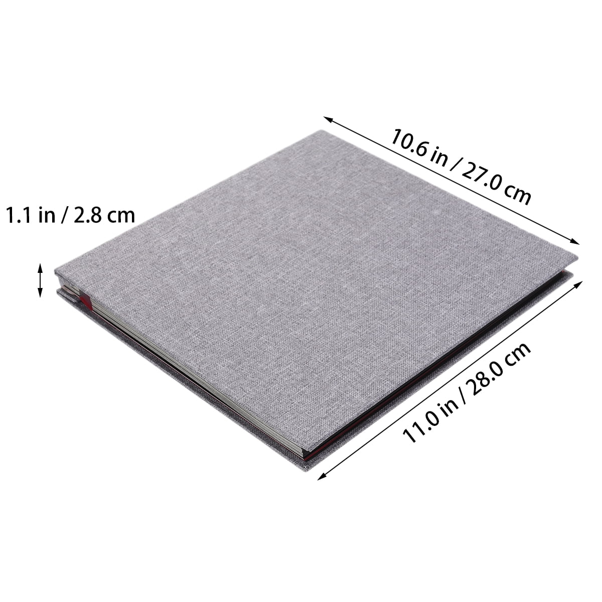 Worgeous Grey Felt Photo Album for Decor 40 Pages Large Capacity 16 Inch Stylish Vintage Design Scrapbook