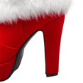 thumbnail image 4 of Women Winter Warm Shoes Christmas Lady Santa Claus Cosplay Shoes Red Ankle Boots High Heels Short Boots, 4 of 4