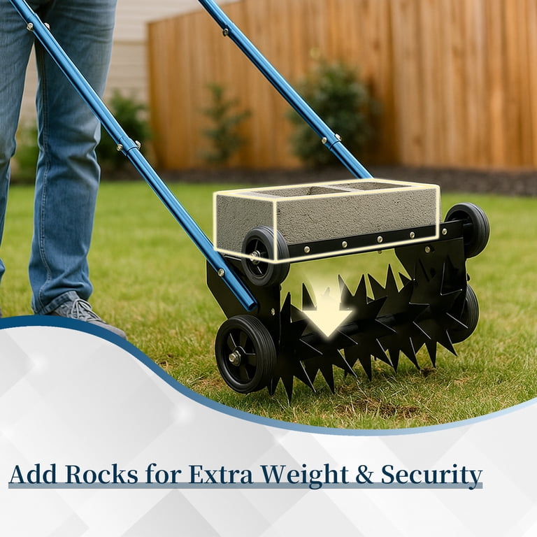 Zimtown 19in Heavy Duty Manual Lawn Aerator with U-Shaped Handle
