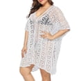 thumbnail image 4 of Vmvidoty Swimsuit Coverup Summer Dresses for Women Vacation Essentials Eyelet Crew Neck Loose Sleeveless Twisted Dresses White Free Size, 4 of 6