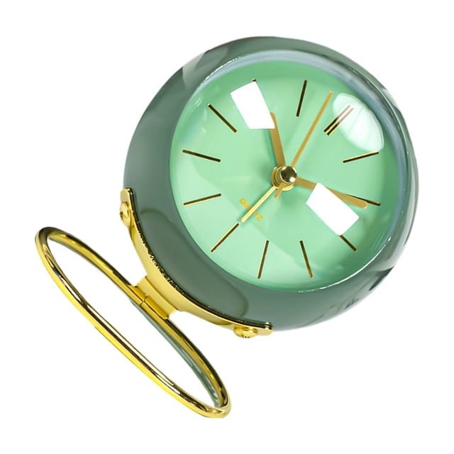 Reloj de escritorio Wosthever acero dorado alarma luminosa mesita de noche Verde oscuro
