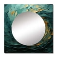 thumbnail image 2 of Designart "Teal Spiral of Majestic Motion IV" abstract spirals Blue Large Square Mirror - Square Bedroom Mirror Printed Wall Decor - Modern Square Printed Wall Mirror Art, 2 of 5