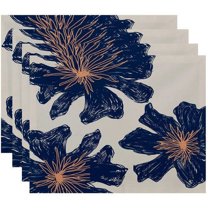 Simply Daisy 18" x 14" Floral Print Placemats, Set of 4