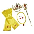 thumbnail image 1 of de accesorios para niñas, vestido de princesa, cetro, guantes, corona, joyería, pendiente Amarillo jinwen Disfraz de juego de simulación, 1 of 8