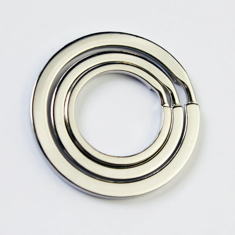 36pcs Black Flat Key Rings Key Chain Metal Split Ring (Round 1.25 inch  Diameter), Keys Organization 