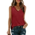 thumbnail image 2 of LADIGASU Summer Women Solid Color Round Neck Sleeveless Casual Tee Tank, 2 of 9
