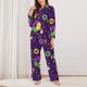 thumbnail image 2 of Balery Mardi Gras and Donuts Conjunto de Pijama con Estampado para Mujer, Conjunto de Dos Piezas con Manga Larga, Ropa de Dormir Suave con Bolsillos, Pijamas Cómodos-Small, 2 of 7