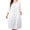 D6-White Lavender, variant on SHOWMALL Women's Plus Size Nightgown with Pockets Soft 3/4 Sleeve Pleated Crew Neck Sleep Dress Loose Lounge Sleepwear