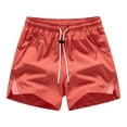 thumbnail image 2 of Mens Casual Shorts Drawstring Elastic Waist Breathable Ice Silk Lounge Outdoor Beach Running Workout Gym Shorts Watermelon Red S, 2 of 8