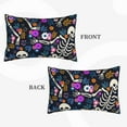 thumbnail image 5 of LNWH Rectangle Pillow Cover, Festival Skeletons Colourful Flowers Cushion Covers Pillowcase for Couch Bedroom Sofa, 16"x24", 5 of 7