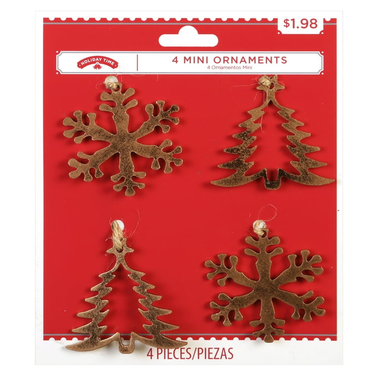 Flat Wood Holiday Ornaments - Set of 12 in 4 designs ~ 2.5 in. dia. –