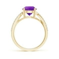 thumbnail image 2 of ANGARA Natural Round 1.8 ct Amethyst Twisted Diamond Shank Ring in 14K Yellow Gold for Women (Size-8mm) | February Birthstone, Birthday, Anniversary, Jewelry Gift for Women | Natural Amethyst Ring, 2 of 9