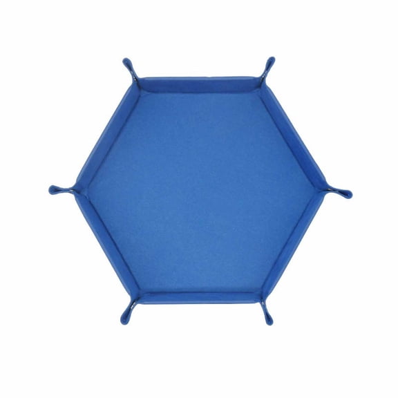 uvwlwu Hexagon Dice Rolling Tray Portable Foldable Storage Mat For Tabletop Gaming Role Playing Jewelry Display And Decoration(Blue)