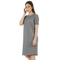 thumbnail image 4 of Inkmeso Robe T-Shirt d'Été Décontractée Unie pour Femmes, Coupe Ample, Tunique à Manches Courtes, Robe de Nuit, 4 of 7