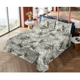 thumbnail image 4 of Ambesonne Tropical Fitted & Flat Sheet with Shams 4 Pcs Set, Exotic Foliage Vintage Art, Full, Sage Green and Grey Yellow, 4 of 5