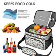 thumbnail image 5 of Dinosaur and Text White Pattern Insulated Lunch Box for Women Men, Medium Leakproof Cooler Bag with Adjustable Strap, 10"x6.7"x8", 5 of 6
