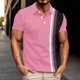 thumbnail image 1 of Blusa y camisa de manga corta con cuello vuelto para hombre, informal, de color liso, a rayas, con botones y estampado, blusa para hombre, 1 of 4