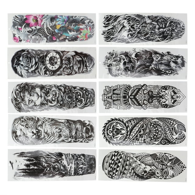 Stickers Patch, Stickers 6.7 X 18.9in Fake Temporary Stickers Full Sleeve Sticker For Neck Arm Hands Shoulder